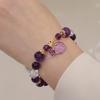 Creative Purple Crystal Bracelet Pendant Flower Fringe Bracelet Purple Beads Bangle  Jewelry Gifts
