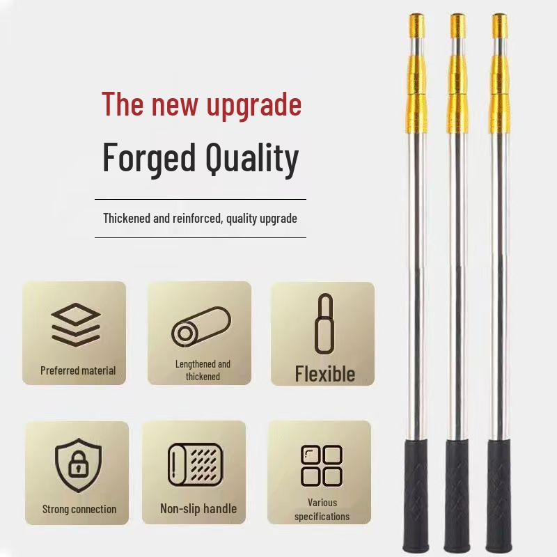 10m Multi-Functional Telescopic Rod & Fishing Net - Super Hard, Thickened Stainless Steel