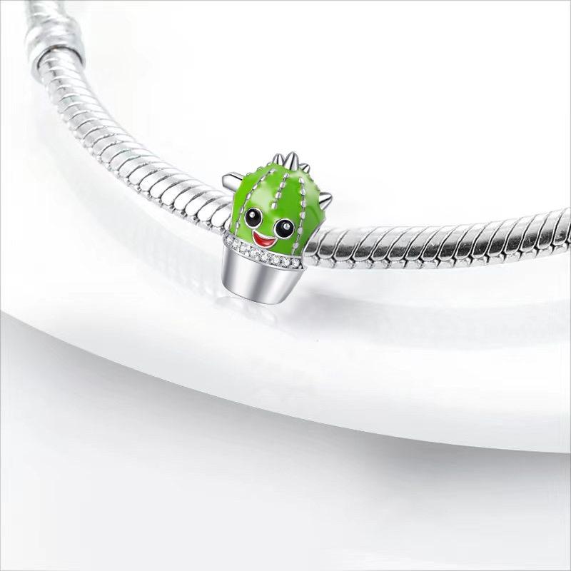 New Copper Butterfly Cactus Bee Honey Four-Leaf Clover Pendant Charm Bead Fit Original Bracelet Trinket Diy Women Jewelry