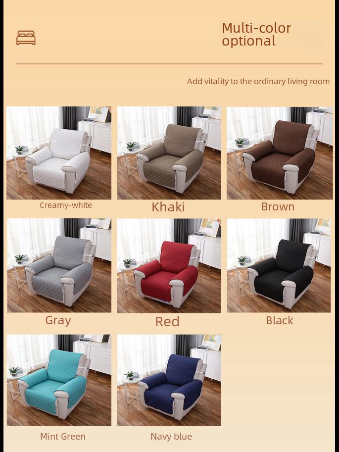 Europäischer und amerikanischer wasserdichter Sofabezug für Liegesofas – schmutzabweisender, haustierfreundlicher Schutz in Volltonfarbe