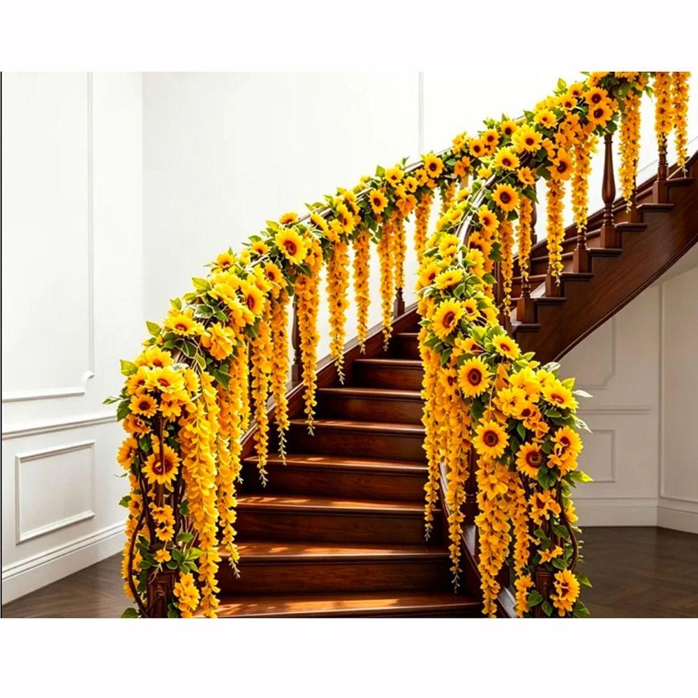 Multicolor Artificial Wisteria Flower Vine Cherry Flower Hanging Garland Wedding Decoration