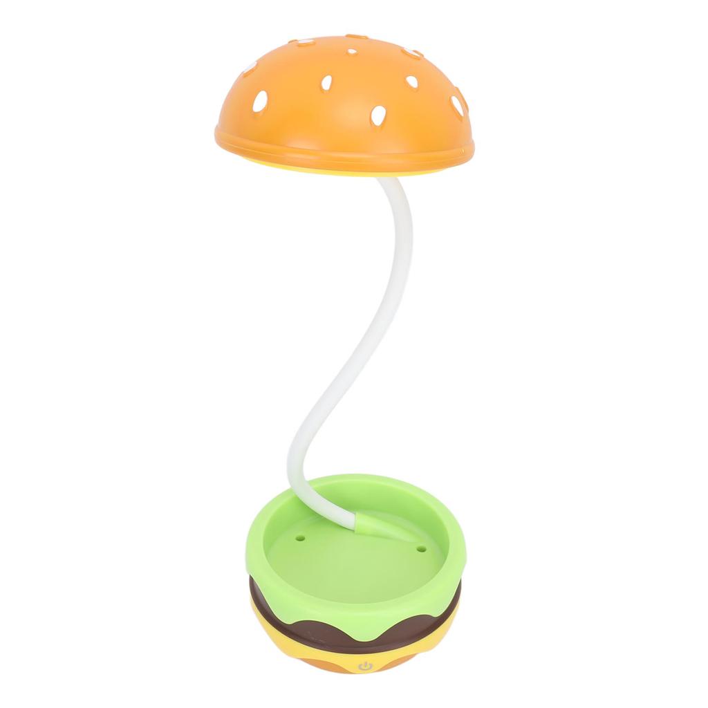 Cute Desk Lamp for Kids Rechargeable Hamburger Small Desk Lamps with Adjustable Neck Dimmable Touch