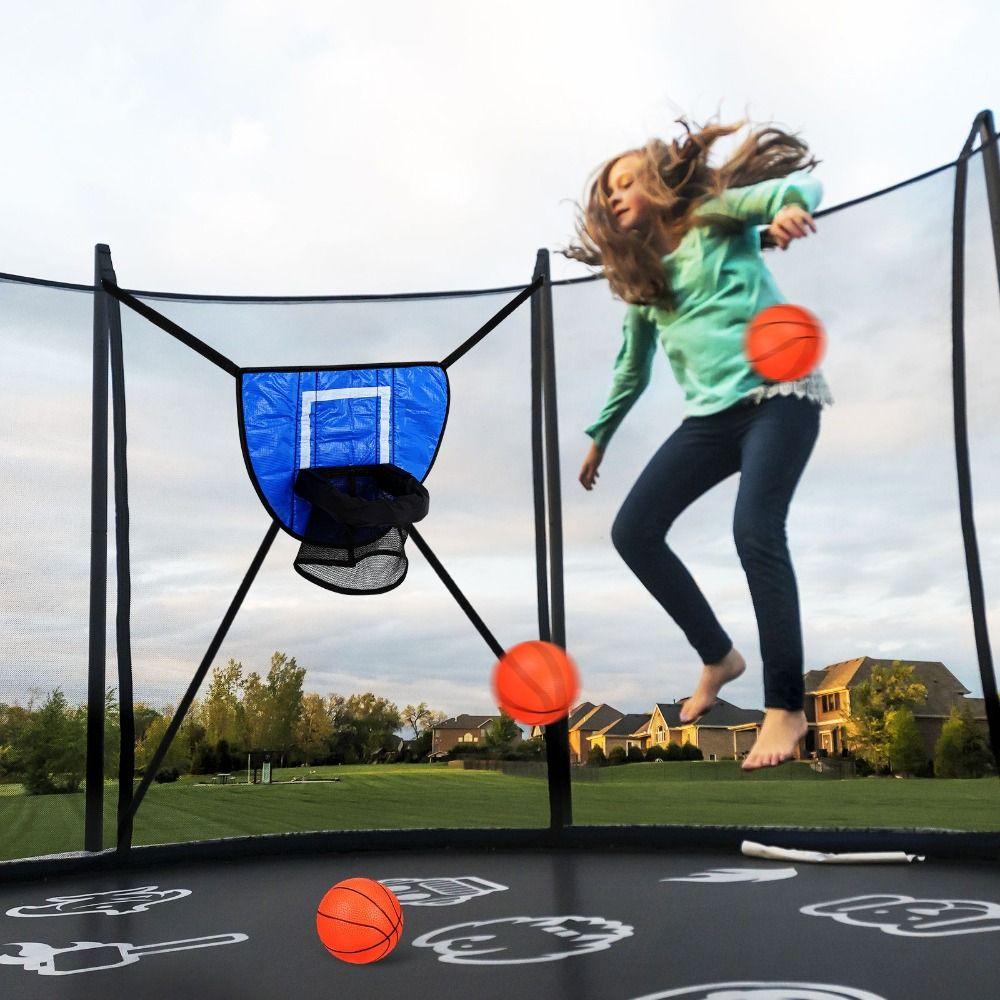 Multipurpose Trampoline Basketball Hoop Kit Foldable Portable Basketball Hoop Toys Sport Games