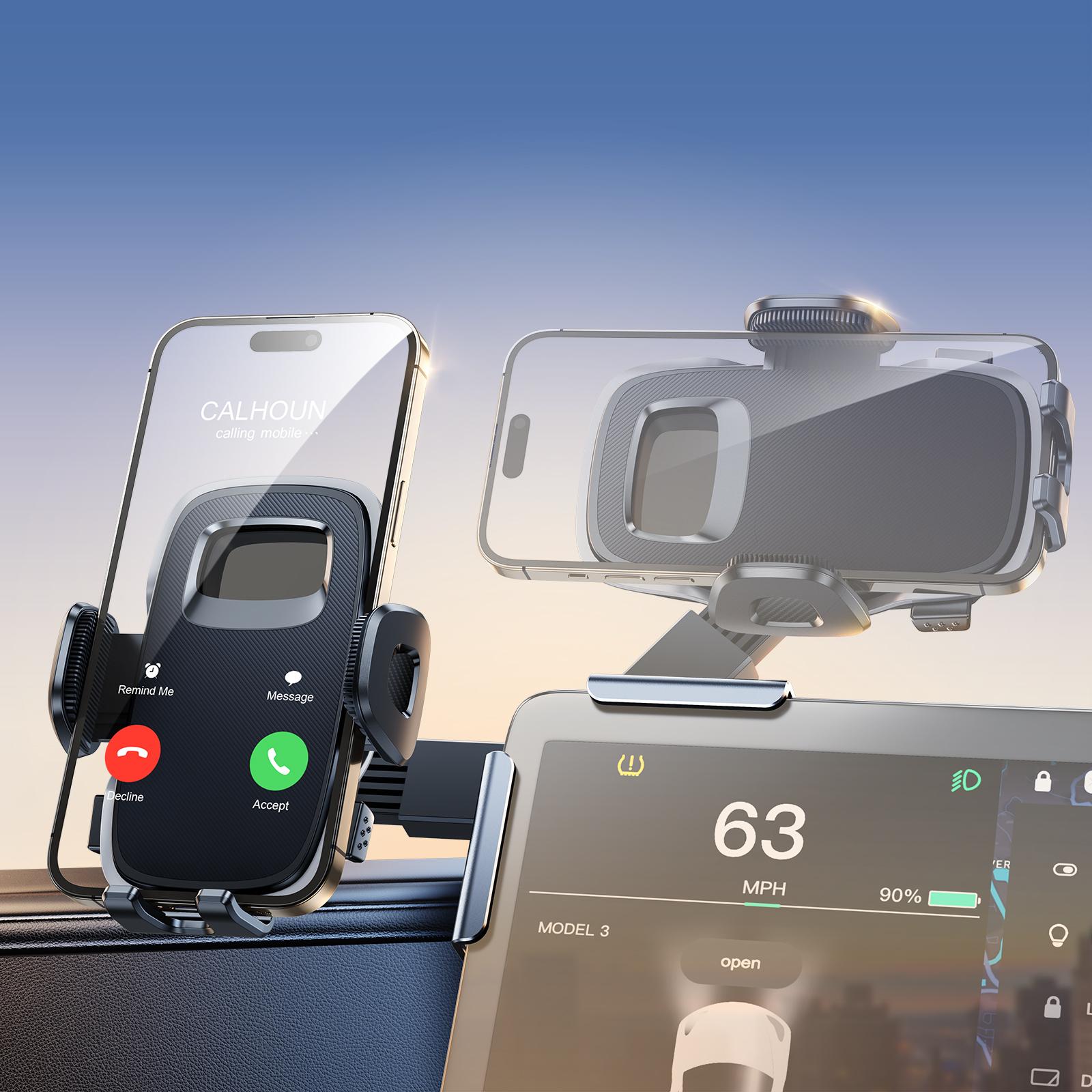 

Hipacool Car Phone Mount for Tesla 360 Degree Rotatable Phone Stand Holder for Car Mount One Hand Operation Phone Holder чёрный