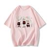 Ladies Summer Short Sleeve Round Collar  Cartoon Rabbit Printed Loose Pullover Casual T Shirt Top