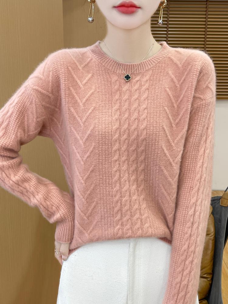 Women's Cashmere Sweater Qinghe Cashmere 30% Cashmere 70% Wool Autumn and Winter Cashmere Pullover Soft and Warm