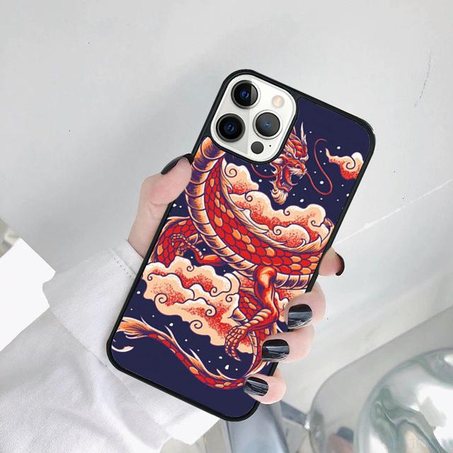 Ancient Japanese Dragon Phone Case Cover For iPhone 17 Air 15 Pro MAX 16 Plus 14 12 11 13 Coque