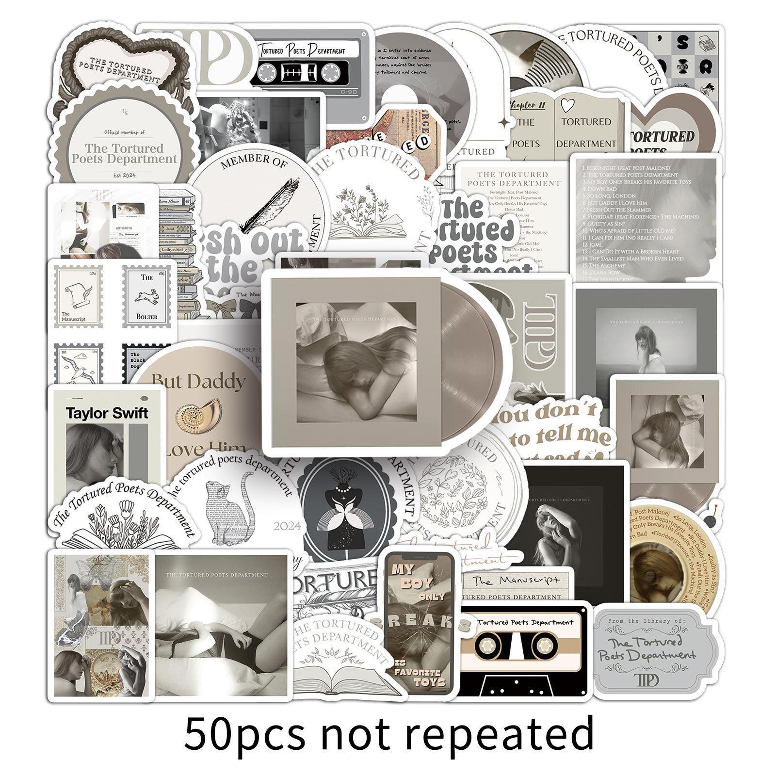 50 Taylor s Album Graffiti Stickers: Cross-Border Poetry Society Star Decor for Phones