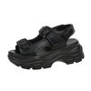 2025 Summer Muffin Bottom Open-toed Casual Sandals Women's Velcro Wedge Heel Women's Shoes Large Size Roman Shoes 2025