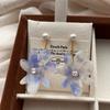 Small Fresh Acetate Board Flower Pearl Stud Earrings Removable Light Luxury High Sense Fashion Beauty Gradual Change New Earrings