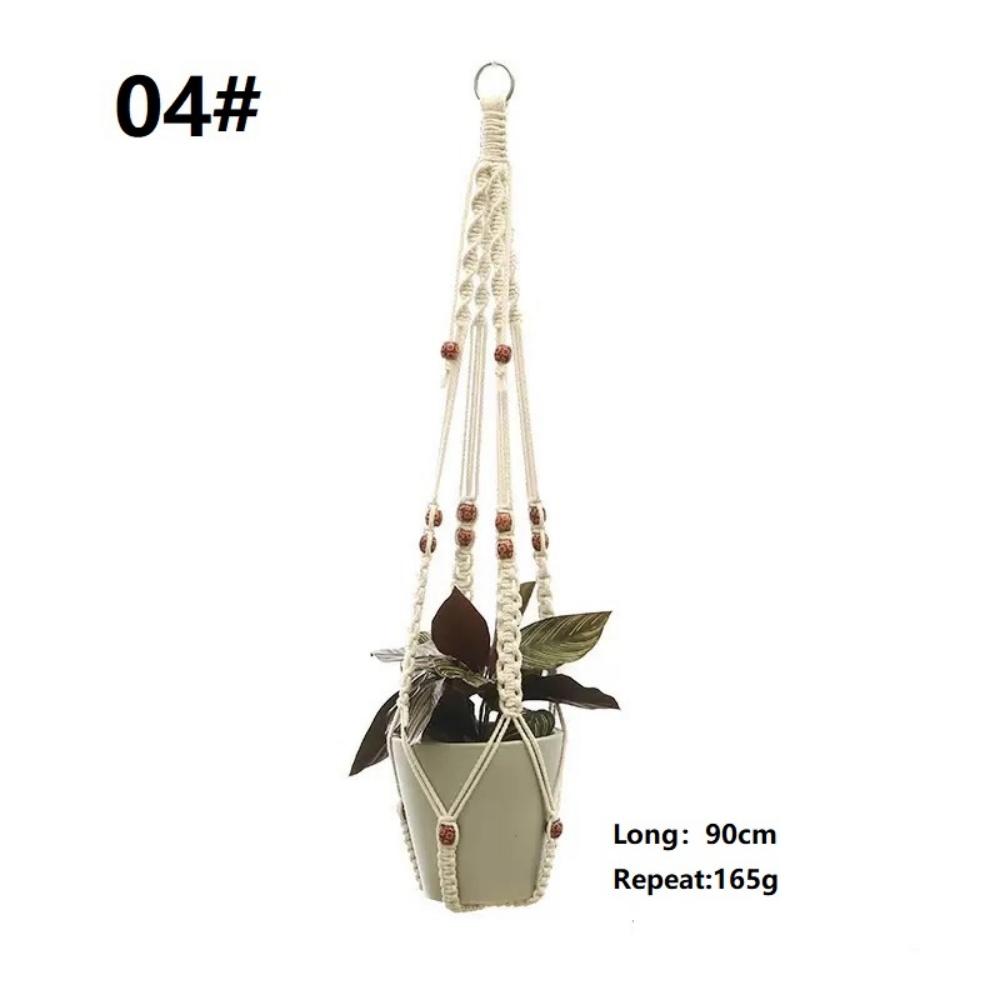 Bohemian hand-woven plant hanging basket holder, indoor and outdoor hanging plant stand, 6 different size plant hanging baskets