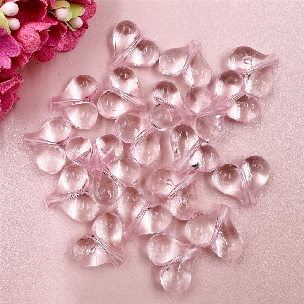Acrylic Loose Beads Phone Chain 12.5*14.5mm for Jewelry Making DIY Findings 20Pcs Transparent Heart Handcrafted Beading Neclace Bracelet  beads