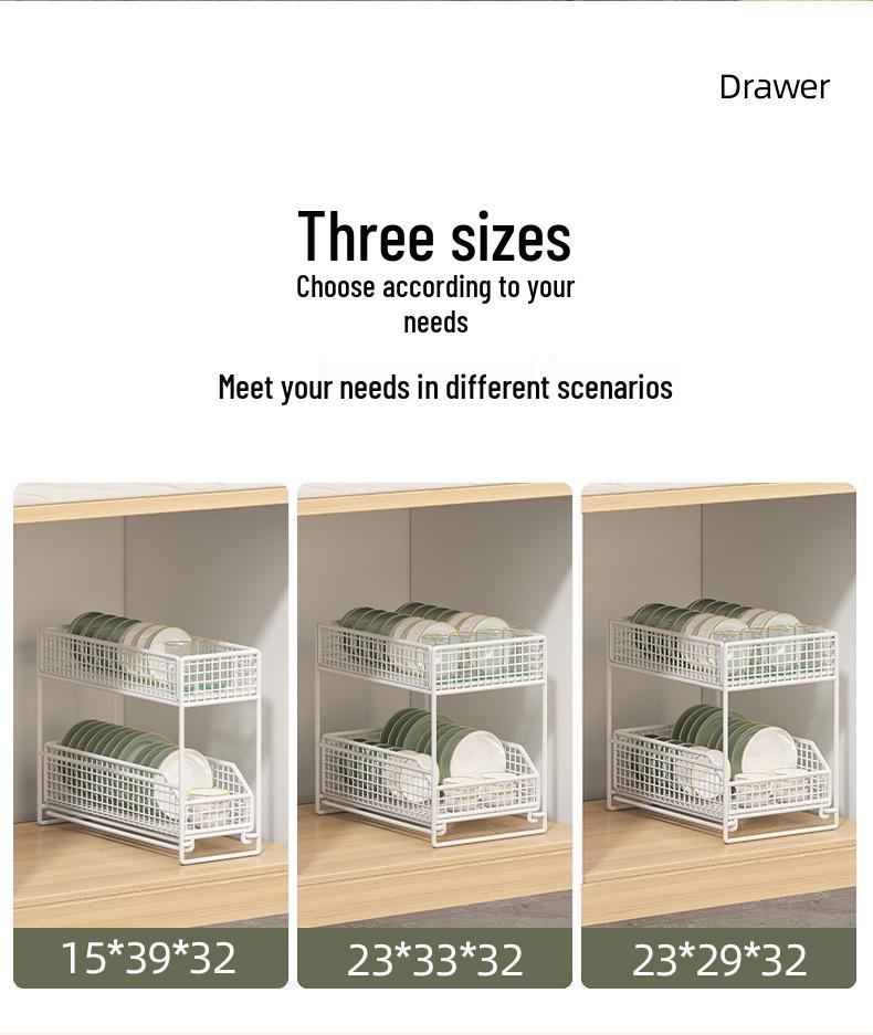 Double Layer Pull-Out Under-Sink Storage Rack