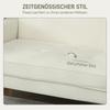 2 Seater Sofa Double Seat Sofa With Rubber Wood Legs Upholstered Sofa For Living Room Bedroom Cream White