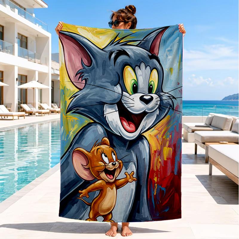 Tom Adventure Beach Towel, Super Soft Microfiber, Perfect Gift for Her/Him, Birthday, for Pool, Beach, Travel, Decor Beach Party