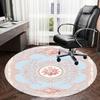 1PC Floral Ornamentation Non-Slip Floor Round carpet, Office, family, bedroom, Large Area Rug Indoor Rugs,  Durable Polyester-L0336