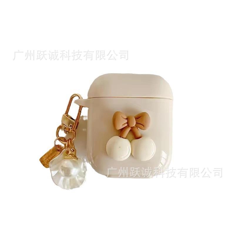 Three-dimensional bow antique white cherry earphone cover AirPods Pro1 for Apple's new 1st generation protective case