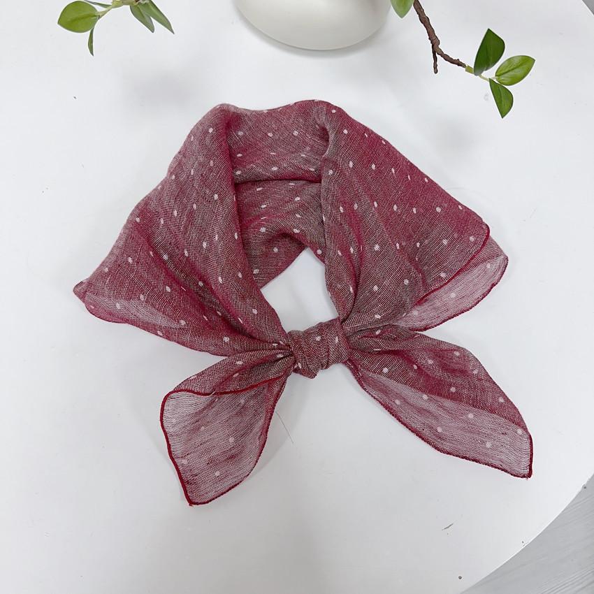 Thin Cotton And Linen Solid Color Square Scarf Plaid Square Scarf Women'S Summer Neck Protection Small Silk Scarf Accessories Small Scarf