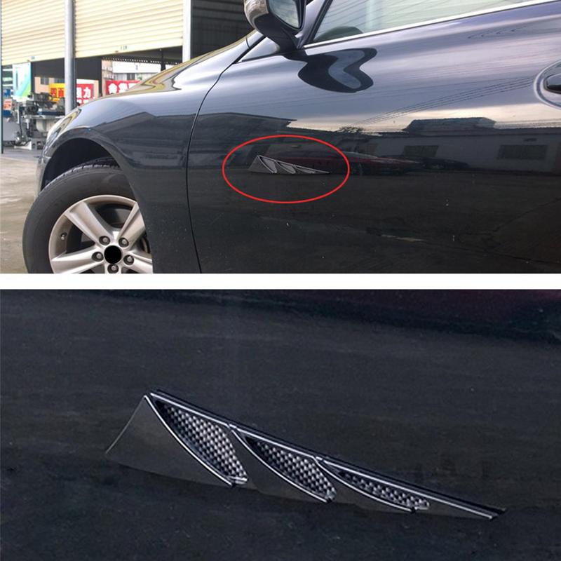 Car Door Protector Anti-Collision Patch 2pcs Shark Gill Shape Anti-Scratch Sticker Adhesive Anti Collision Car Corner Bumper