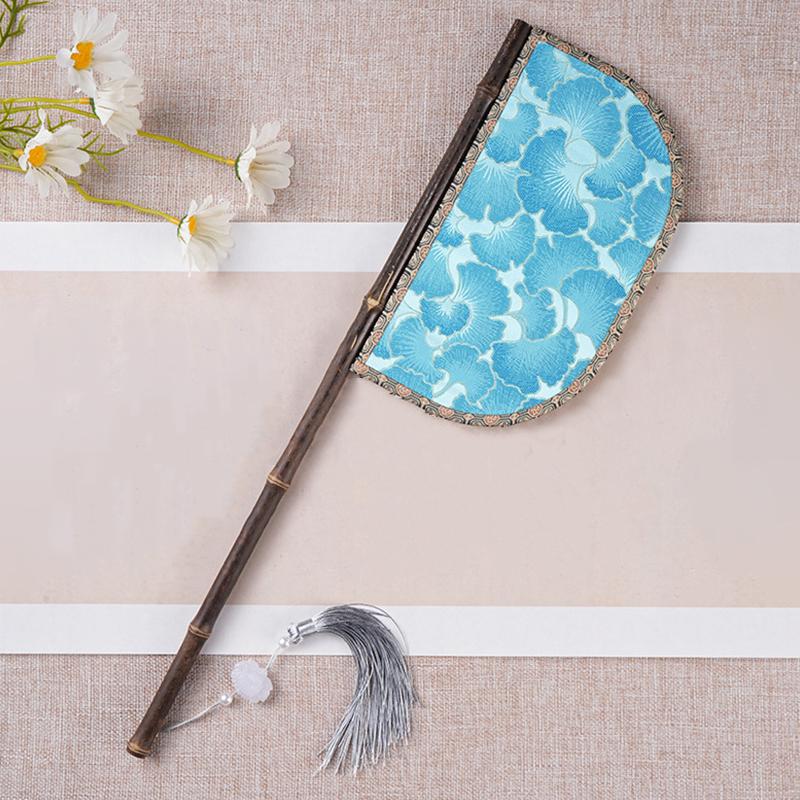 

1 шт. Элегантная длинная ручка в китайском старинном стиле с кисточками в форме веера, фиолетовый бамбуковый шик, высококачественный