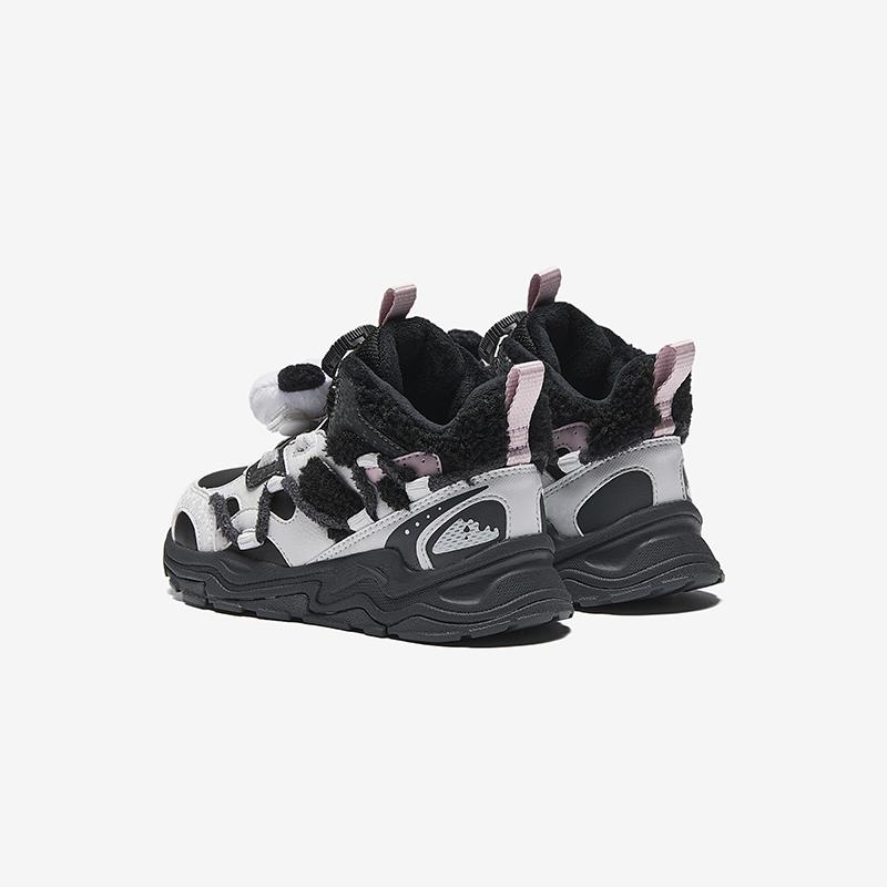 Anta Kids Trendy Fashion Thickened Warm Durable Non-Slip Mid-Top Casual Shoes Kids Casual Shoes Black Gray A22449961-3
