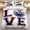 Juego de Ropa de Cama Edmonton Oilers de 3 Piezas Funda Nórdica Estampada con Dos Fundas de Almohada Decoración de Dormitorio en Casa regalo de festival
