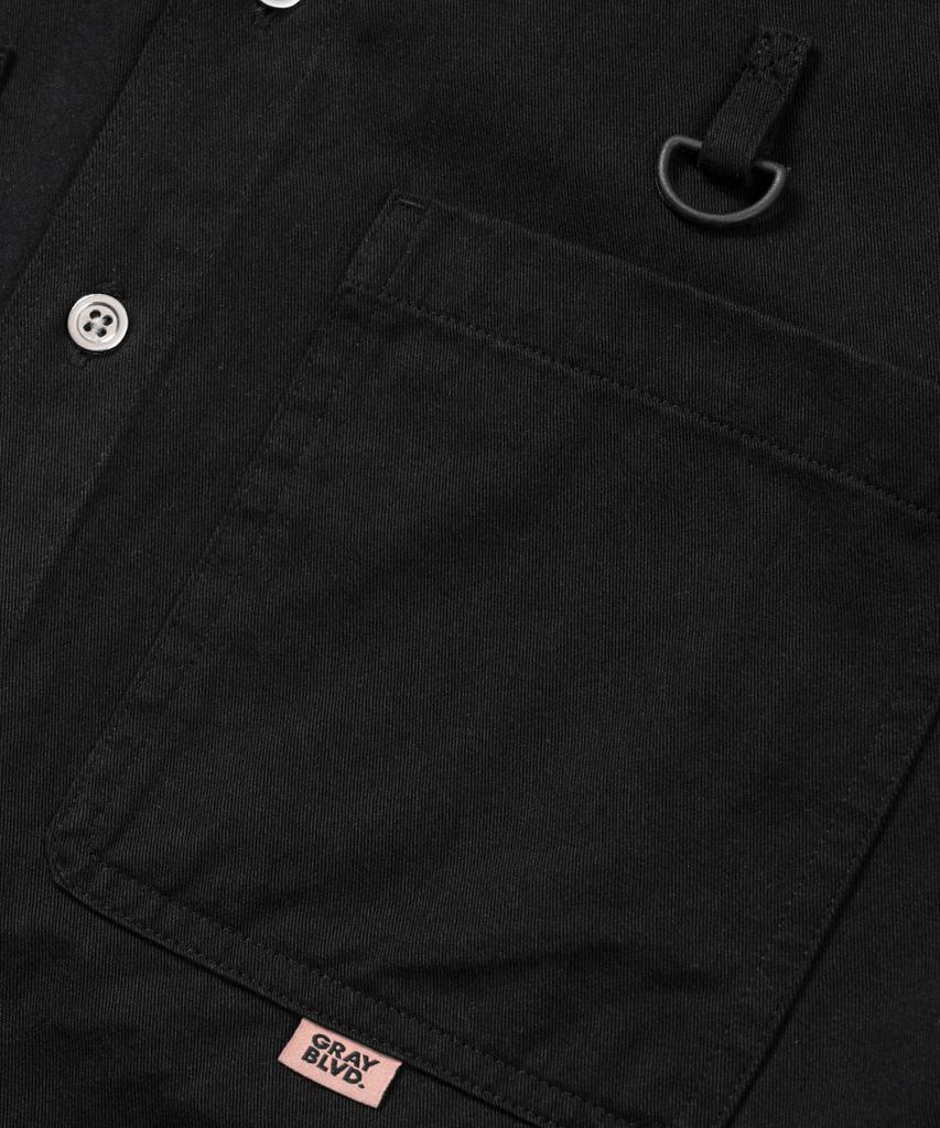 GRAYBLVD Fade Short Sleeve Work Shirt Gkbsh41 (Black)