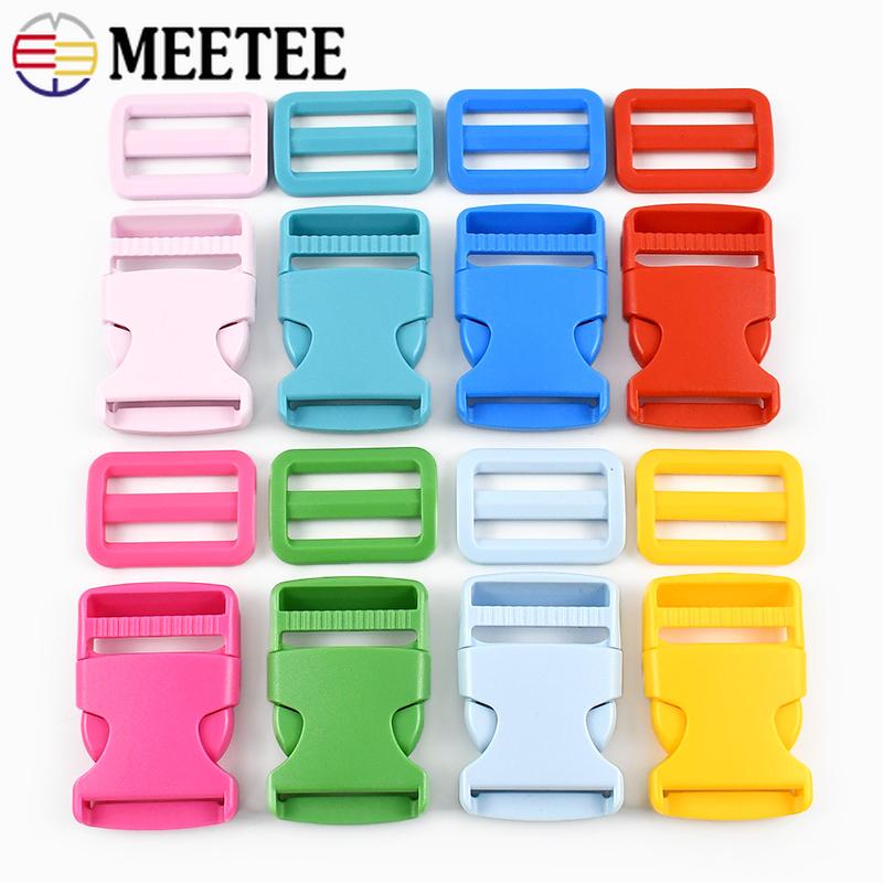 5/10Sets Meetee 25/32/38mm Backpack Belt Buckles Plastic Release Clasp Tri-Glide Slider Ring Hook Safety Clip Buckle DIY Craft