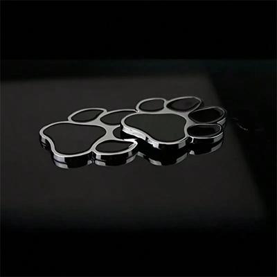 1 pièce Autocollant Décalcomanie Chromé 3D Empreinte de Patte de Chien Pour Voiture, Moto
