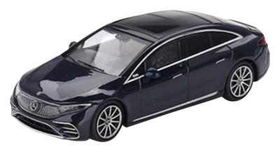 TrueScale Miniatures MINI GT 164 Mercedes-Benz EQS 580 4MATIC Natural Blue Metallic Right-hand Drive Finished Product