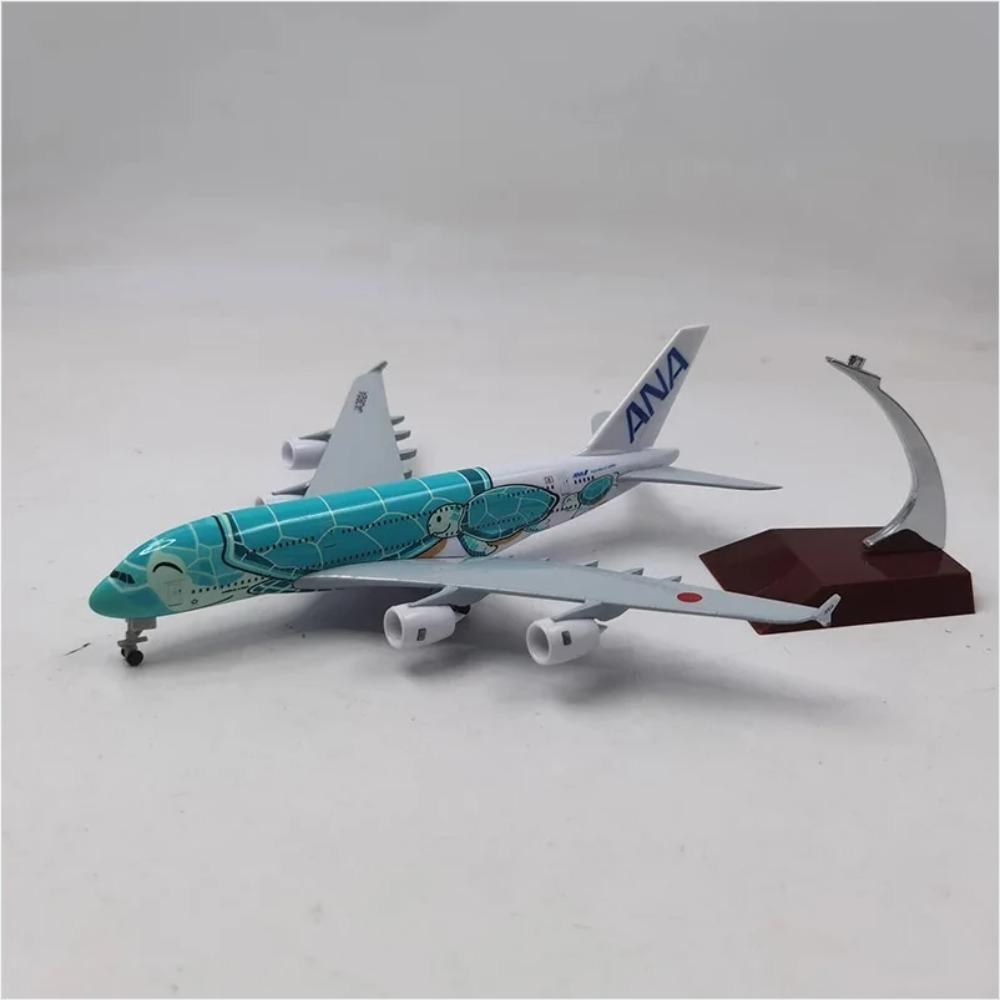 1/400 20cm Air Japan ANA Airlines Airplane Model Toy Green Cartoon Sea Turtle Airbus 380 A380 Airways Metal Alloy Diecast Airplane