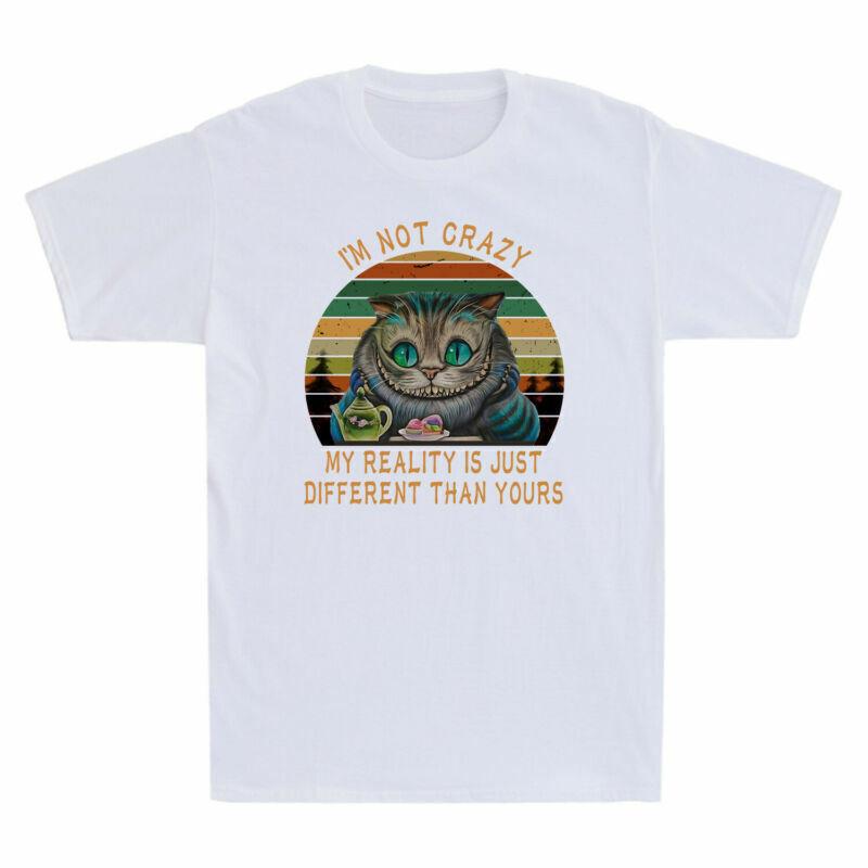 I¡¯m Not Crazy My Reality Is Just Different Than Yours Cat Men s Vintage T-Shirt XL