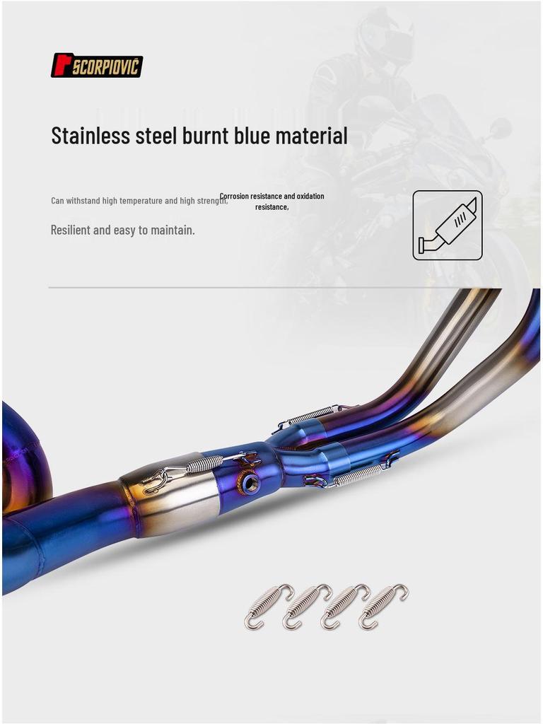 MT07 Exhaust Modification: Stainless Steel Titanium Alloy Front Pipe (2014-2023)