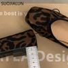 Fashion SUOJIALUN 2024 Summer New Brand Women Flat Shoes Fashion Leopard Print Ladies Elegant Shallow Slip On Soft Ballerinas Shoes
