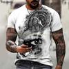Summer Retro Gray Pointer 3d Printing Short Sleeve Men's T-shirt Cool Fashion Streetwear Round Neck T-shirts