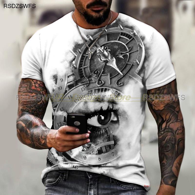 Summer Retro Gray Pointer 3d Printing Short Sleeve Men's T-shirt Cool Fashion Streetwear Round Neck T-shirts