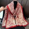 180*90Cm Scarves Luxury  Long Silk Scarf Women Soft Shawl Wrap Muffler Hijab Bufanda Foulard Female Bandana Beach Stoles