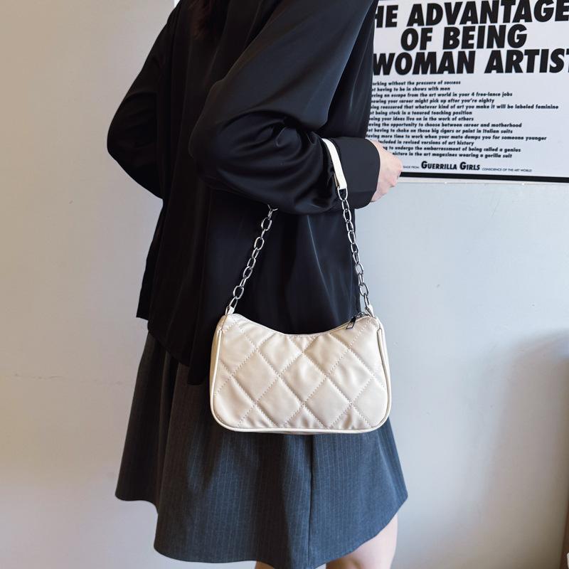 Einfacher Diamantstickfaden neuer lässiger Modetrend einzelne Schulter tragbare Damen Achseltasche