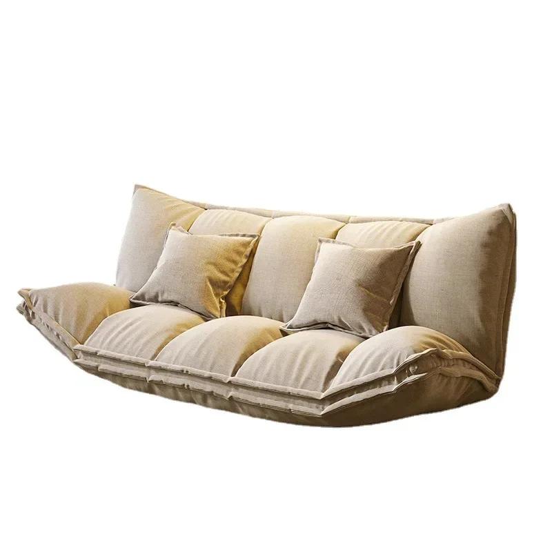 Modern Japanese Style Floor Lazy Sofa Couch Back&Arm 5Position Adjustable Foldable Leisure Sofa Bed For Viedo Gaming Floor Chair