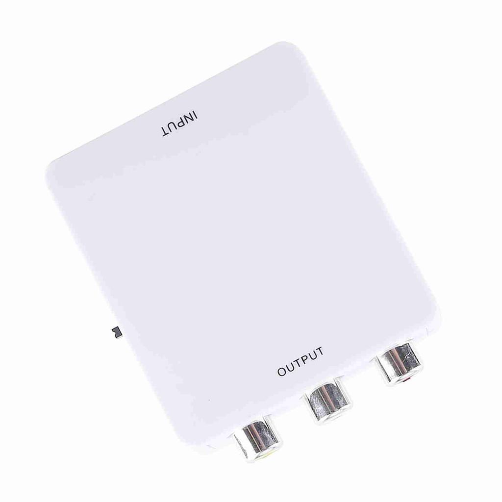 Digital HD Input to RCA Composite Video Audio AV CVBS Adapter Converter 720p 1080p White
