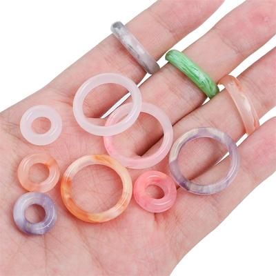 500Pcs Acrylic Acetic Acid Bicolor Ring Charms Jewelry Accessories