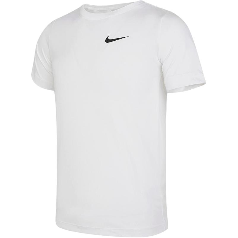 

Дышащая трикотажная футболка с круглым вырезом и однотонным логотипом Nike, детские топы с короткими рукавами, белый DX9537-100