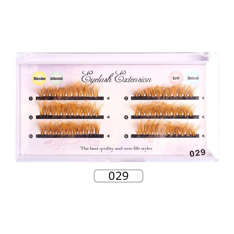 European And American Colored Mink Hair False Eyelashes Dense Row Dense Curl Messy Grafted Eyelashes