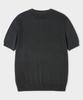 LEMAIN SECOND Classic Henley Neck Washable Short Sleeve Knit [Charcoal]