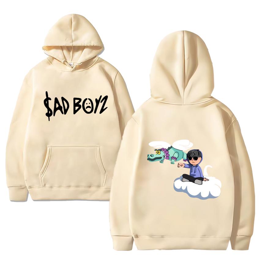 Sänger Junior H Sad boyz Lustige schwarze Hoodies 2025 Herren Damen Harajuku Fleece Langarm Sweatshirt Unisex Übergroßer Pullover