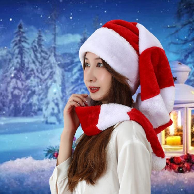 Funny 130cm Long Christmas Hat Striped Santa Hat Adult Plush for Celebrations
