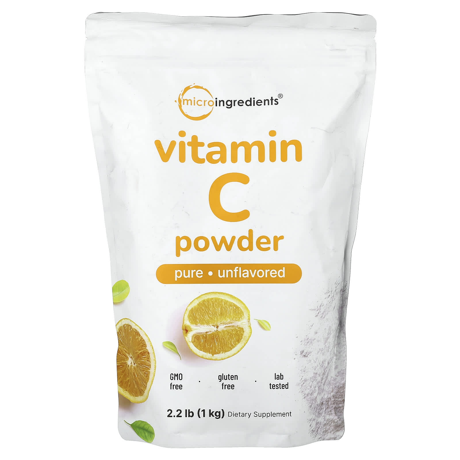 

Micro Ingredients, Vitamin C Powder, Unflavored, 1kg (2.2lb)