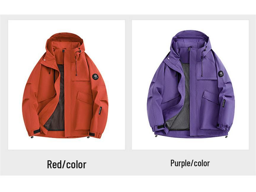 Men's Camouflage Hooded Jacket - Spring/Autumn, American Style, Solid Color, Youthful & Casual