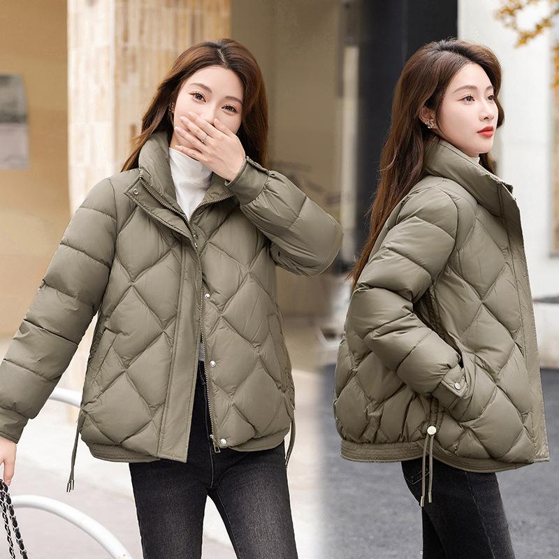 Short down cotton jacket women's autumn and winter 2025 new loose plus size stand-up collar thickened warm cotton jacket padded jacket jacket