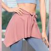 Sports Skirt Cover Polyester Fiber Soft One Piece Absorbent Yoga Tie Up Skirt for Fitness Tennis Pink One Size